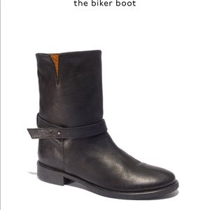 Madewell Biker Boot—Black Leather